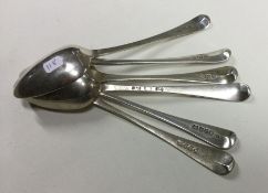 A set of three OE pattern silver spoons. Newcastle