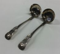 EDINBURGH: A pair of Scottish silver cream ladles.