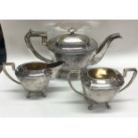 A fine quality Chinese silver three piece tea serv