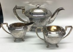 A fine quality Chinese silver three piece tea serv