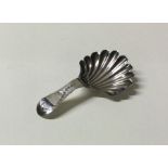 HESTER BATEMAN: A bright cut silver caddy spoon. L