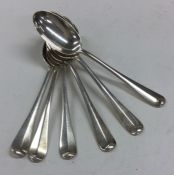 A heavy set of six OE and rat tail pattern silver