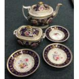 An early English part tea service decorated with f
