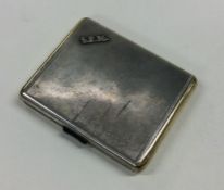 A German silver and silver gilt cigarette case mou