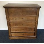 A Continental chest of four drawers with hinged to