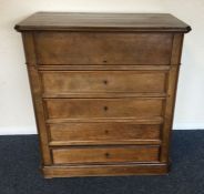 A Continental chest of four drawers with hinged to