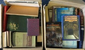 Two boxes of Devon and Exeter books. (Ex library).