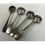 A group of four silver cruet spoons. Approx. 40 gr