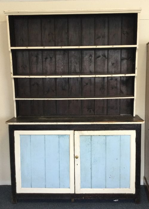 A painted pine kitchen dresser. Est. £50 - £80.