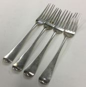 A set of four Georgian silver OE pattern tablespoo