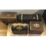 A group of four various wooden boxes. Est. £20 - £