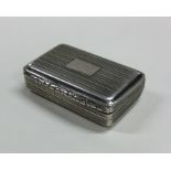 A Georgian silver reeded snuff box with hinged lid
