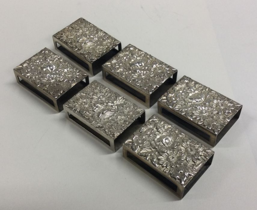 A good set of six embossed silver match holders pr - Image 2 of 4