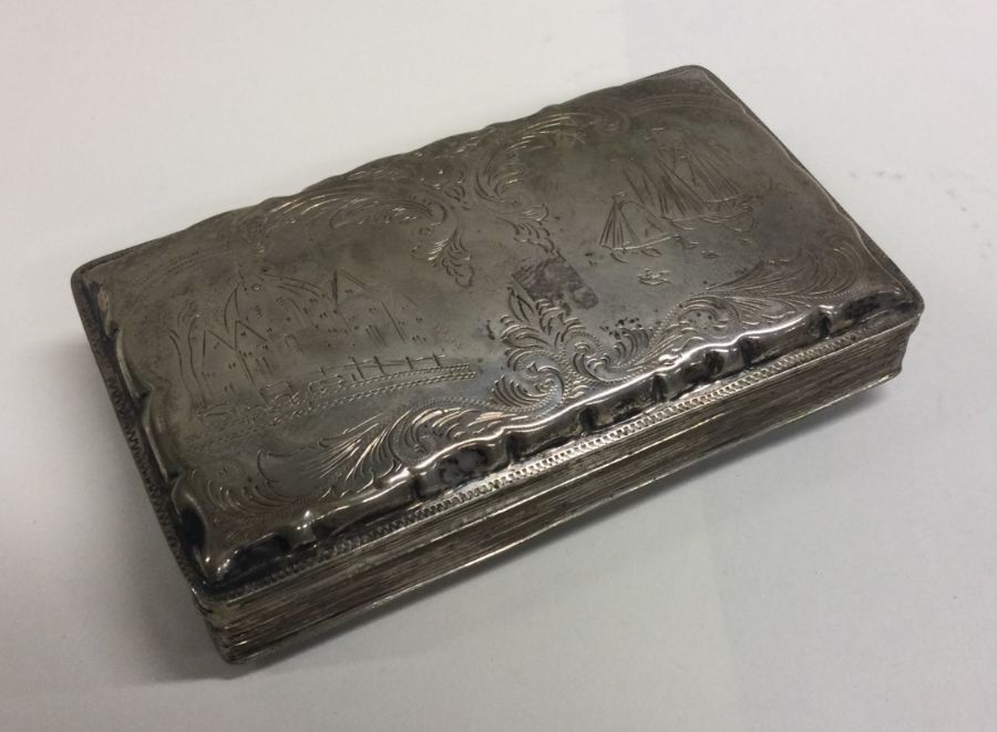 A 19th Century Dutch silver snuff box with engrave - Image 2 of 8