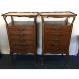 A good pair of Edwardian five drawer music cabinet