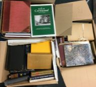 Three boxes of Devon and Exeter books. (Ex library