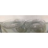 A good pair of oval cut glass sweet dishes. Est. £