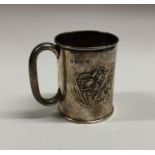 An Edwardian silver christening cup with floral de