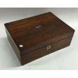 A rosewood inlaid sewing box with MOP decoration.