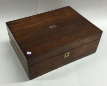 A rosewood inlaid sewing box with MOP decoration.