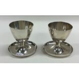 A heavy pair of Edwardian silver eggcups. Sheffie