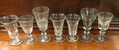 A collection of Antique etched and other drinking