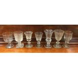 A collection of Antique etched and other drinking