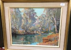 ROBERT WEBBER (20th Century): A framed oil on boar