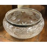 A silver mounted cut glass fruit bowl. Sheffield.