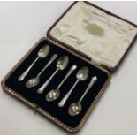 A cased set of six silver coffee spoons. Sheffield