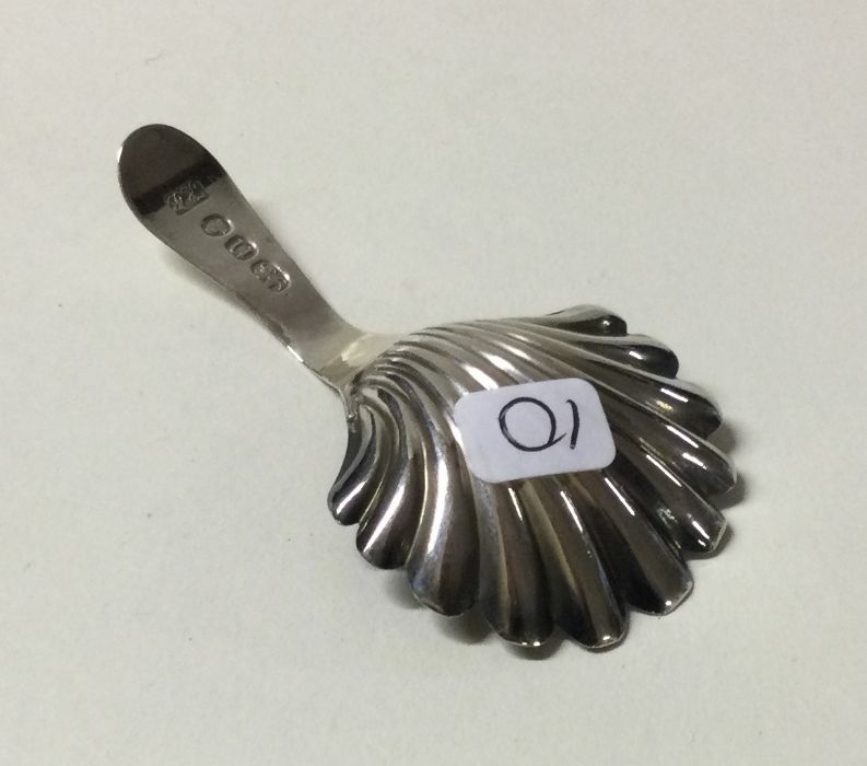 HESTER BATEMAN: A bright cut silver caddy spoon. L - Image 2 of 2