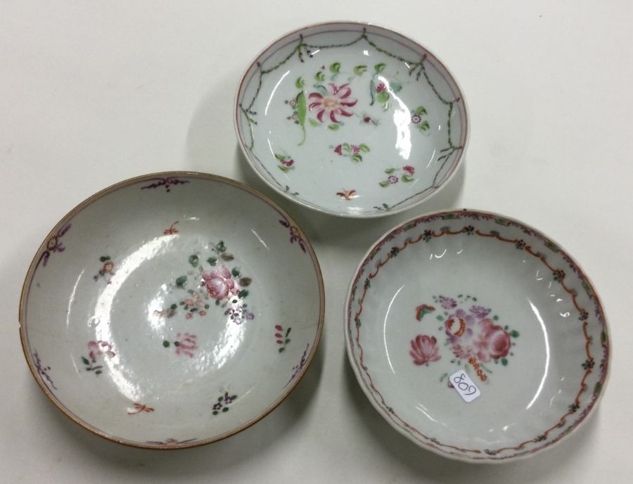 A group of three decorative Antique saucers of typ
