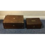 A rosewood inlaid box together with one other. Est