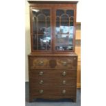 A good Georgian mahogany four drawer secretaire bo