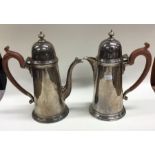 An Edwardian silver tapering coffee pot together w