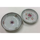 A Chinese Famille Rose saucer together with one ot