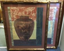 ISABELLE DE BORCHGRAVE: Two large framed and glaze