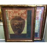 ISABELLE DE BORCHGRAVE: Two large framed and glaze