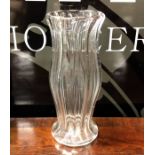 A tall fluted Antique glass vase of shaped form. E