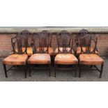 A good set of eight Antique Hepplewhite chairs wit