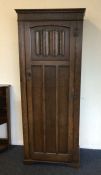 A good oak single door hall cupboard. Est. £30 - £