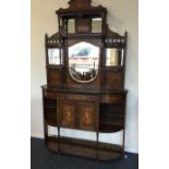An attractive Victorian rosewood inlaid mirror bac