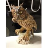 A large Goebel figure of an owl with textured body