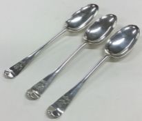 A set of three George I rat tail silver tablespoon