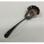A Georgian silver fluted jam spoon with engraved h