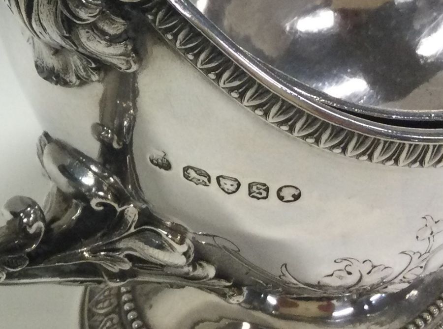 An exceptionally large Victorian silver sauce boat - Image 5 of 6