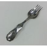 A Dutch silver engraved fork. Approx. 17 grams. Es