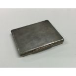 A silver engine turned cigarette box with hinged l