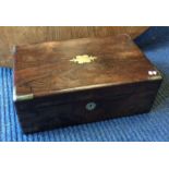A good rosewood and brass mounted writing box with