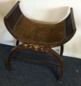 A good Victorian stool of shaped form with inlaid